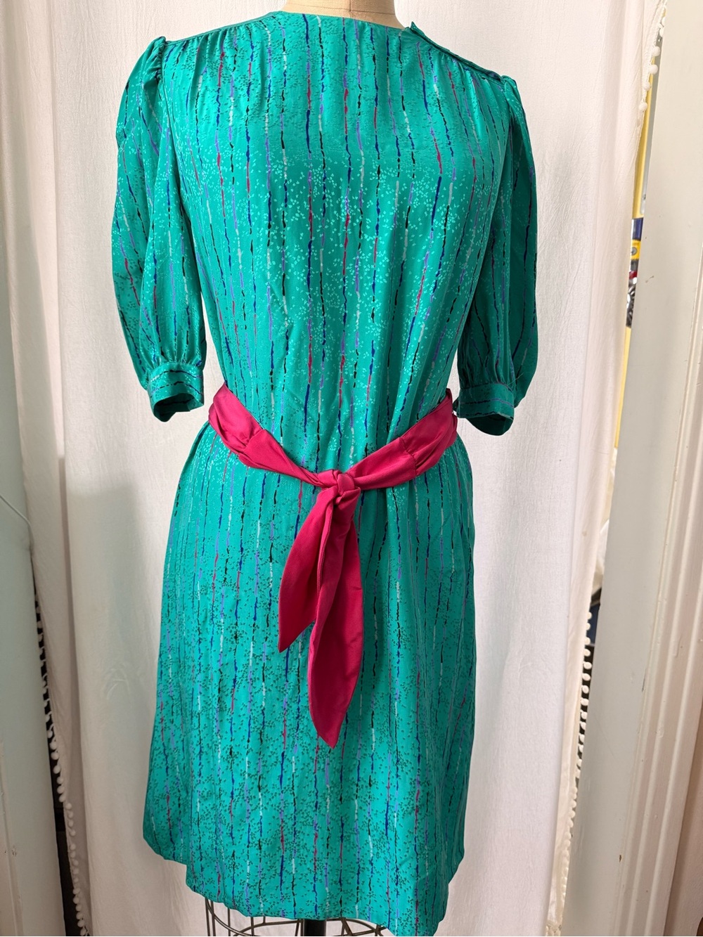 Vintage, 80's Silk 'Secretaries' Dress, sz 6